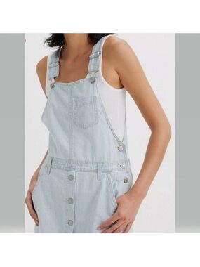 Levi’s Light Blue Pinstripe Denim Overalls - Women Jeans